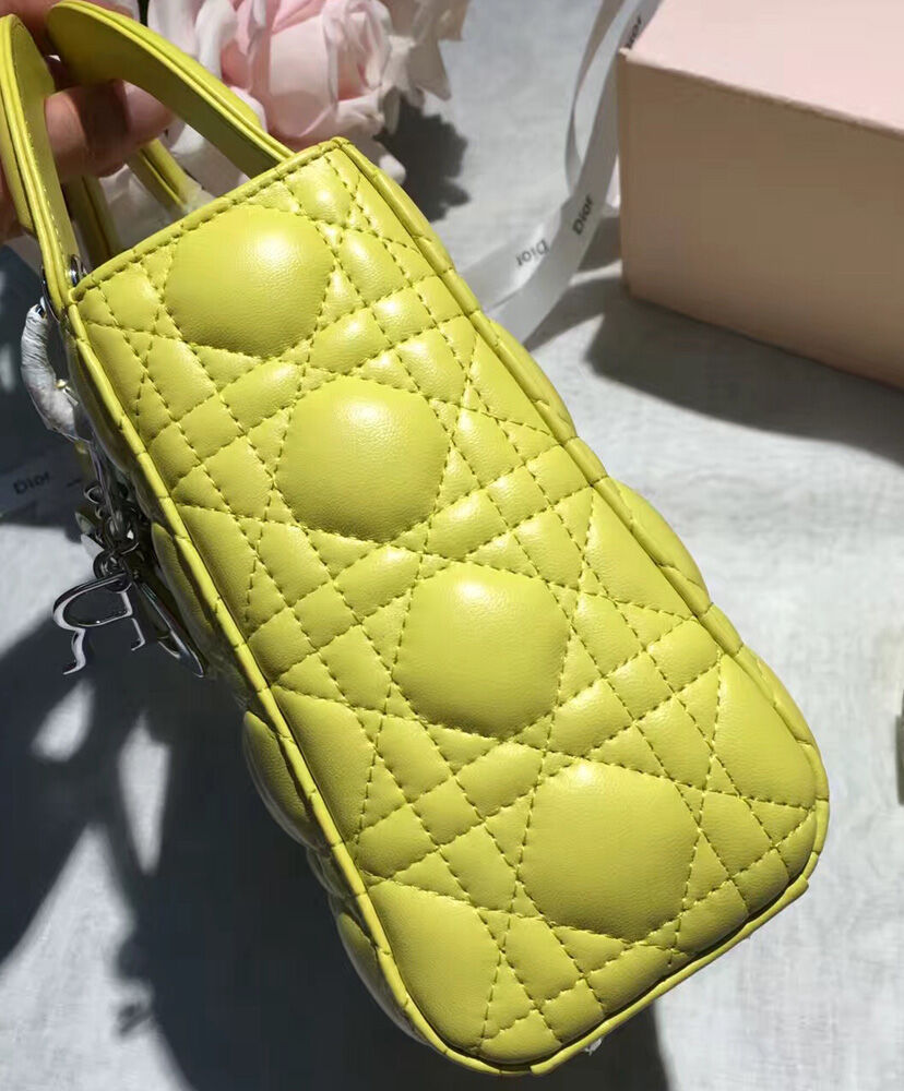 Christian Dior Lady Dior Lucky Badges Bag Yellow